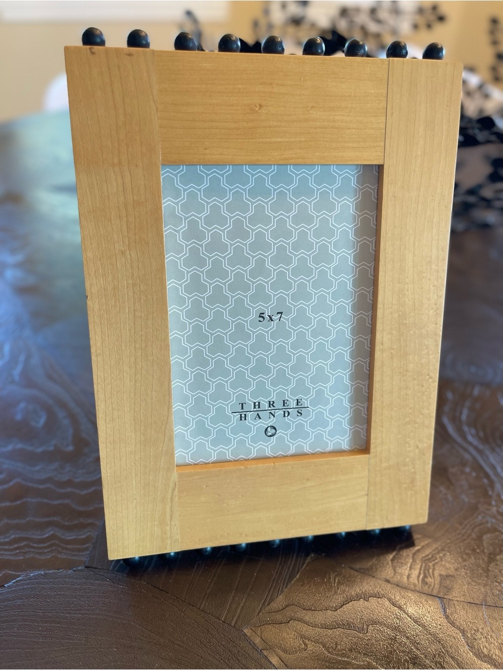Natural Wood Picture Frame with Black Bead Trim - 5x7
